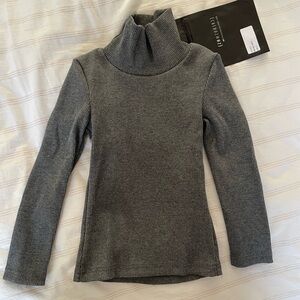 Caroline Bosmans Mid Grey Ribbed Turtleneck